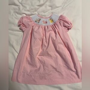 Ruth and Ralph | Easter Lamb, Bunny, Duck Smocked Pink Gingham Dress | 3T